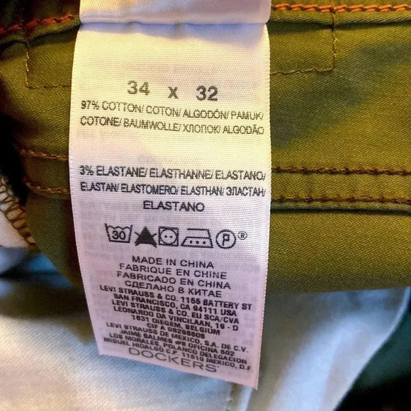 Dockers straight  fit cotton pants dark green olive 🫒 colour - Picture 8 of 9